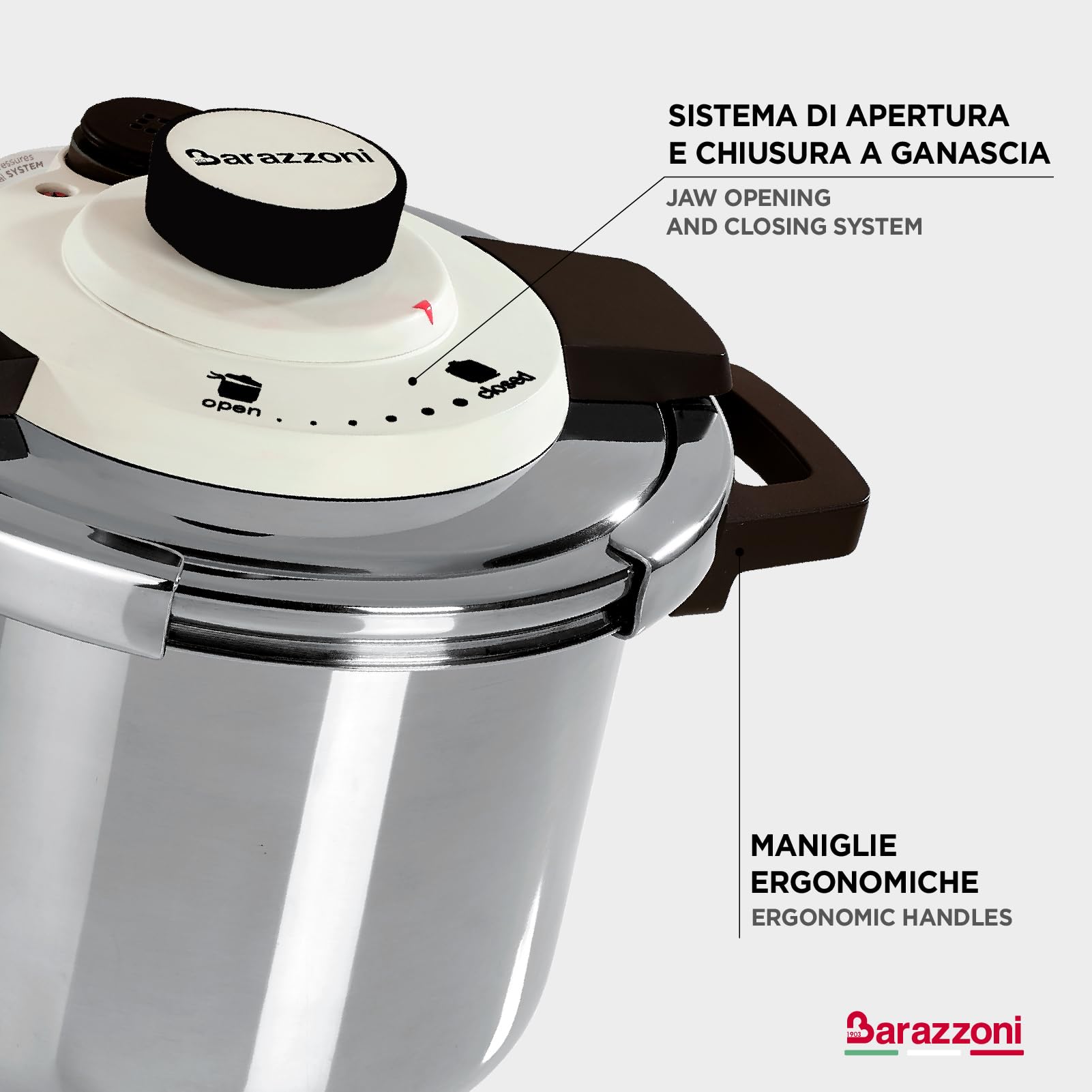Barazzoni Facile Dual System pentola a pressione 6 lt ø 22 cm inox