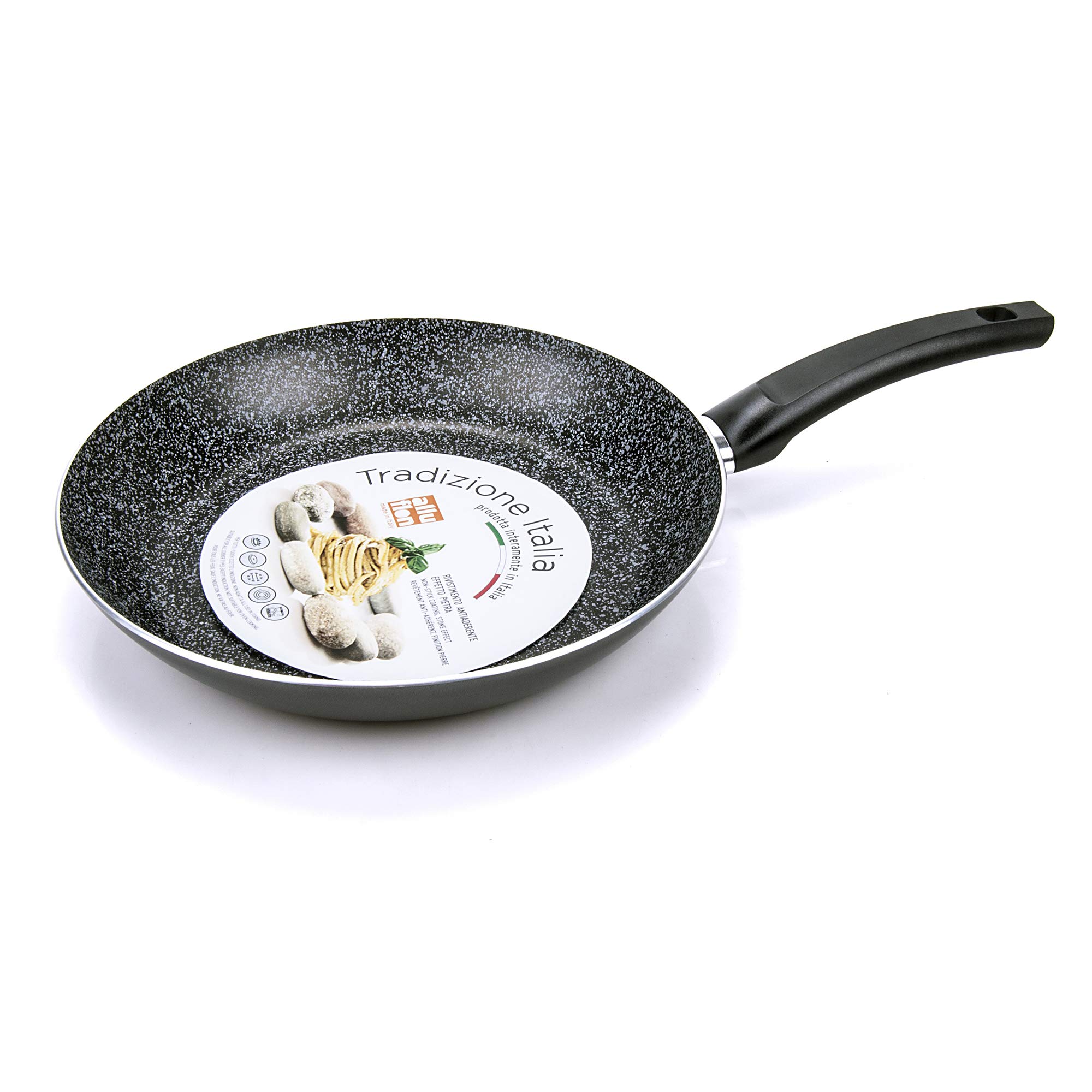 Alluflon Tradizione Italia Padella 32 cm Nero Effetto Pietra