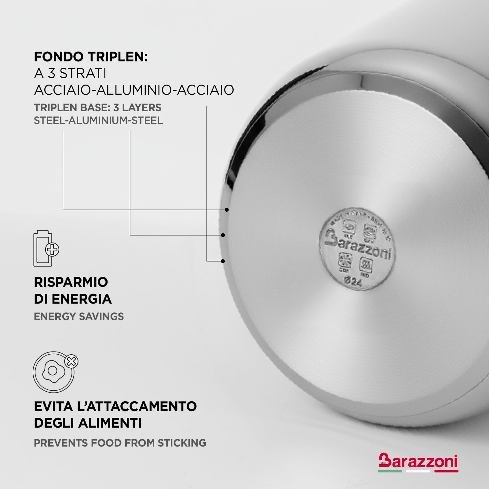 Barazzoni Basic pentola a pressione 5 litri acciaio inox