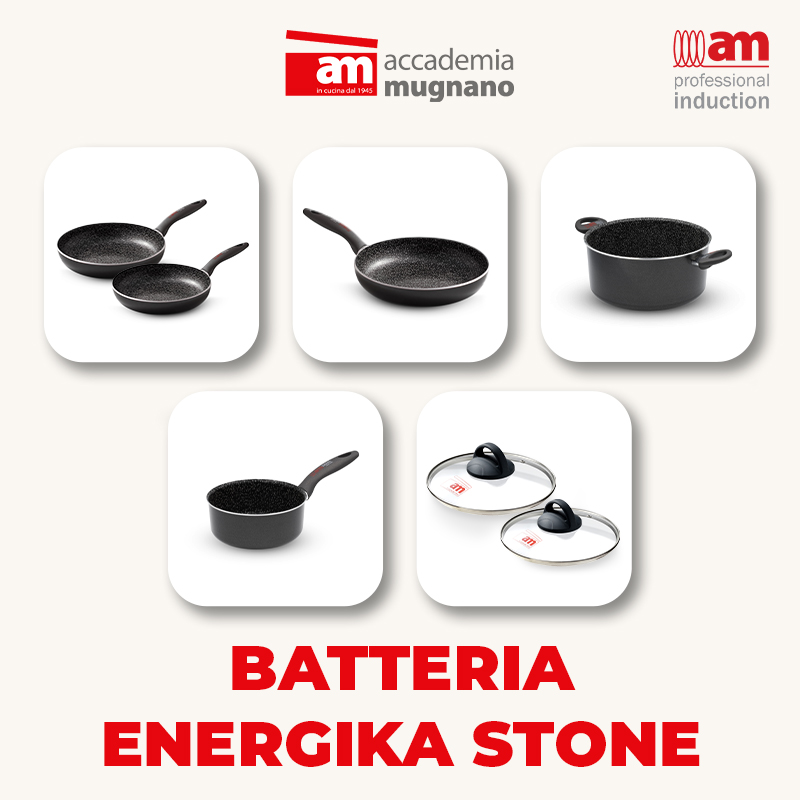 Accademia Mugnano Energika Stone Batteria Induzione 7 Pezzi