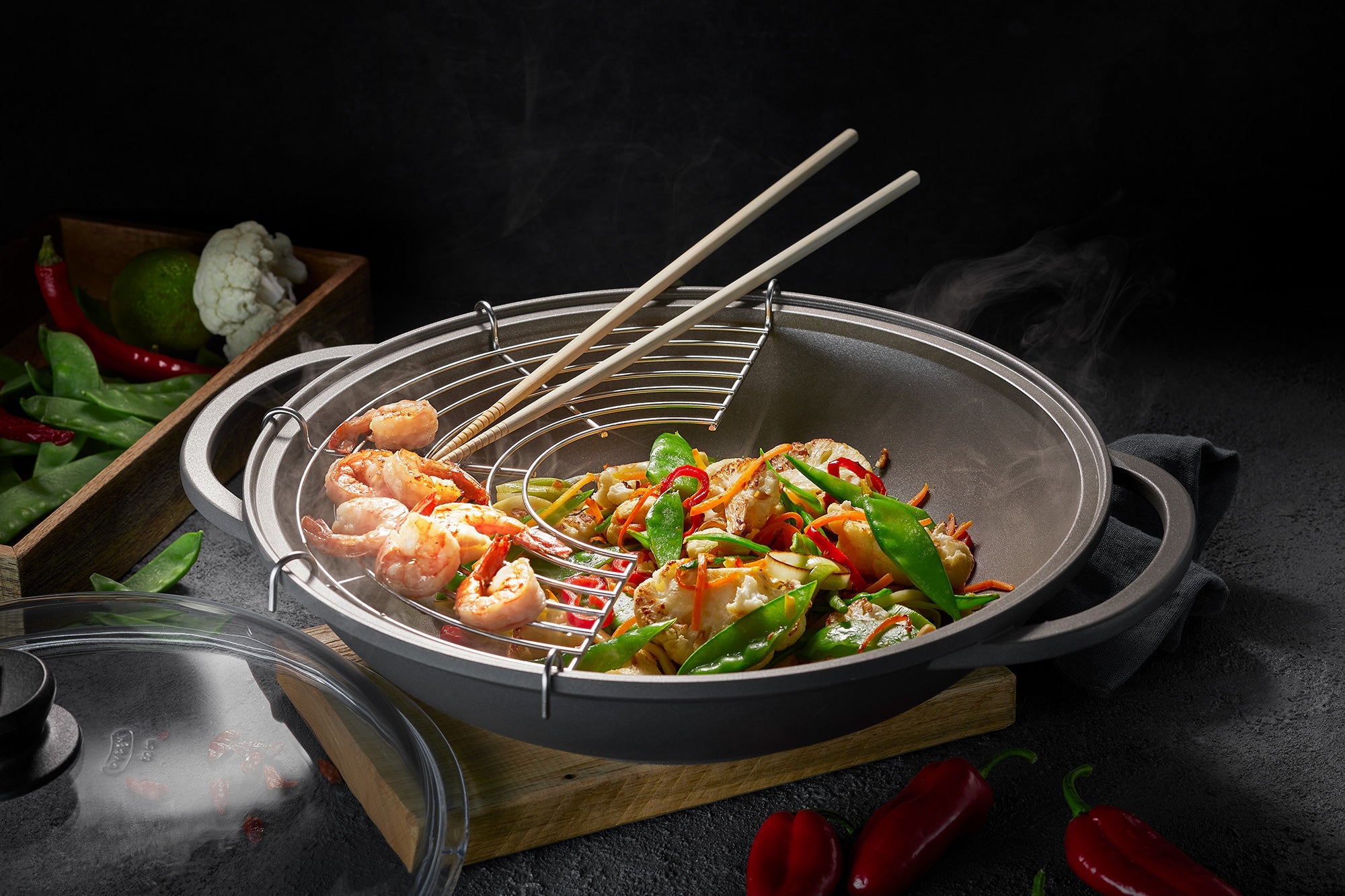Berndes Bonanza Induction wok 32 cm con coperchio