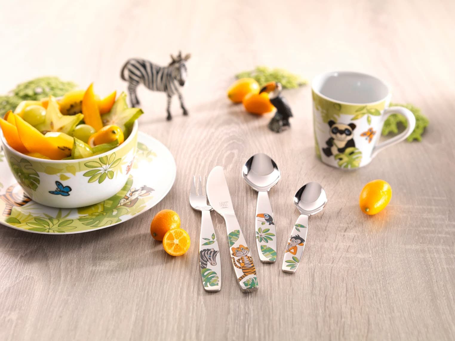Zwilling Jungle set posate bambini 4 pezzi acciaio inox