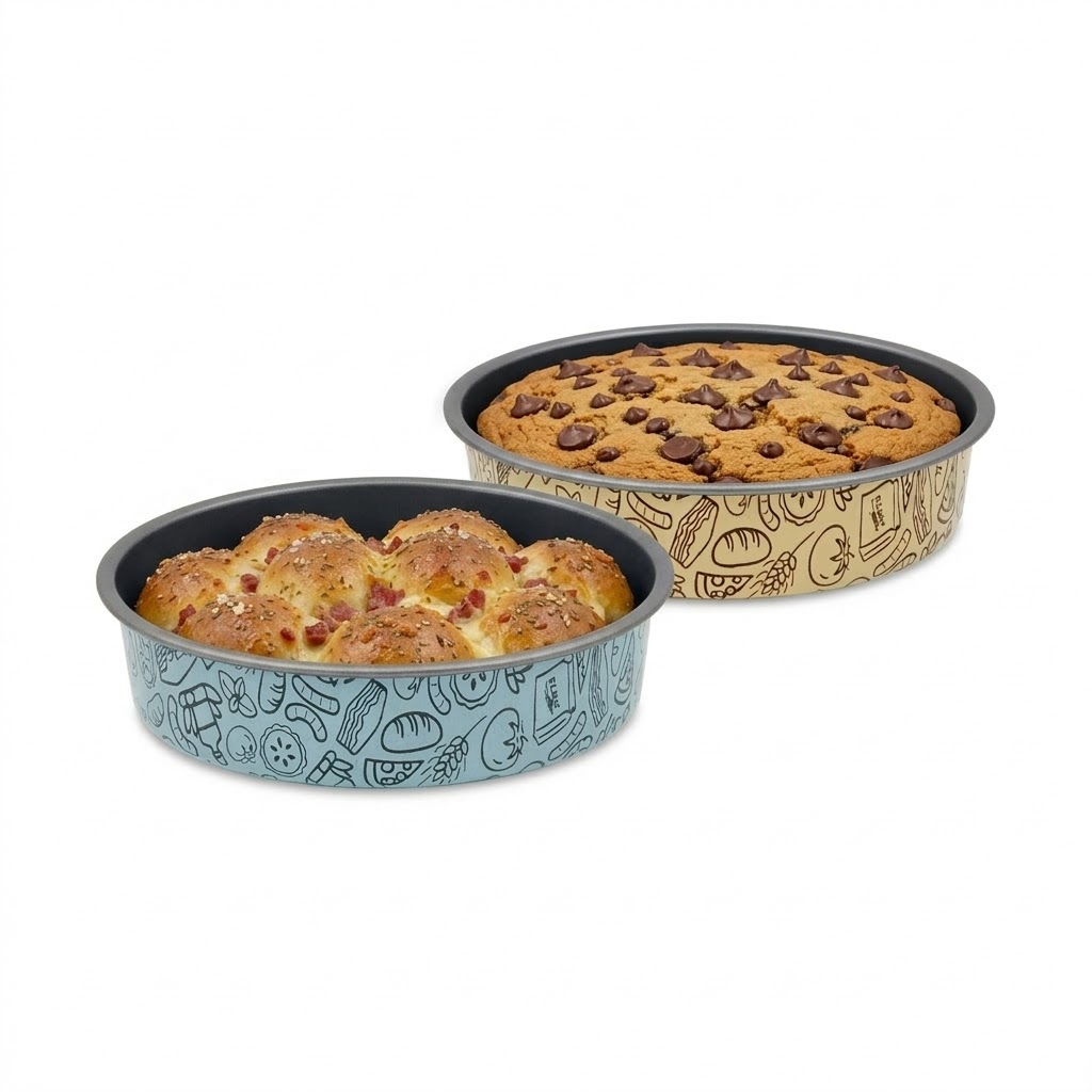 Accademia Mugnano AirFry set 2 teglie 22 cm azzurra + crema