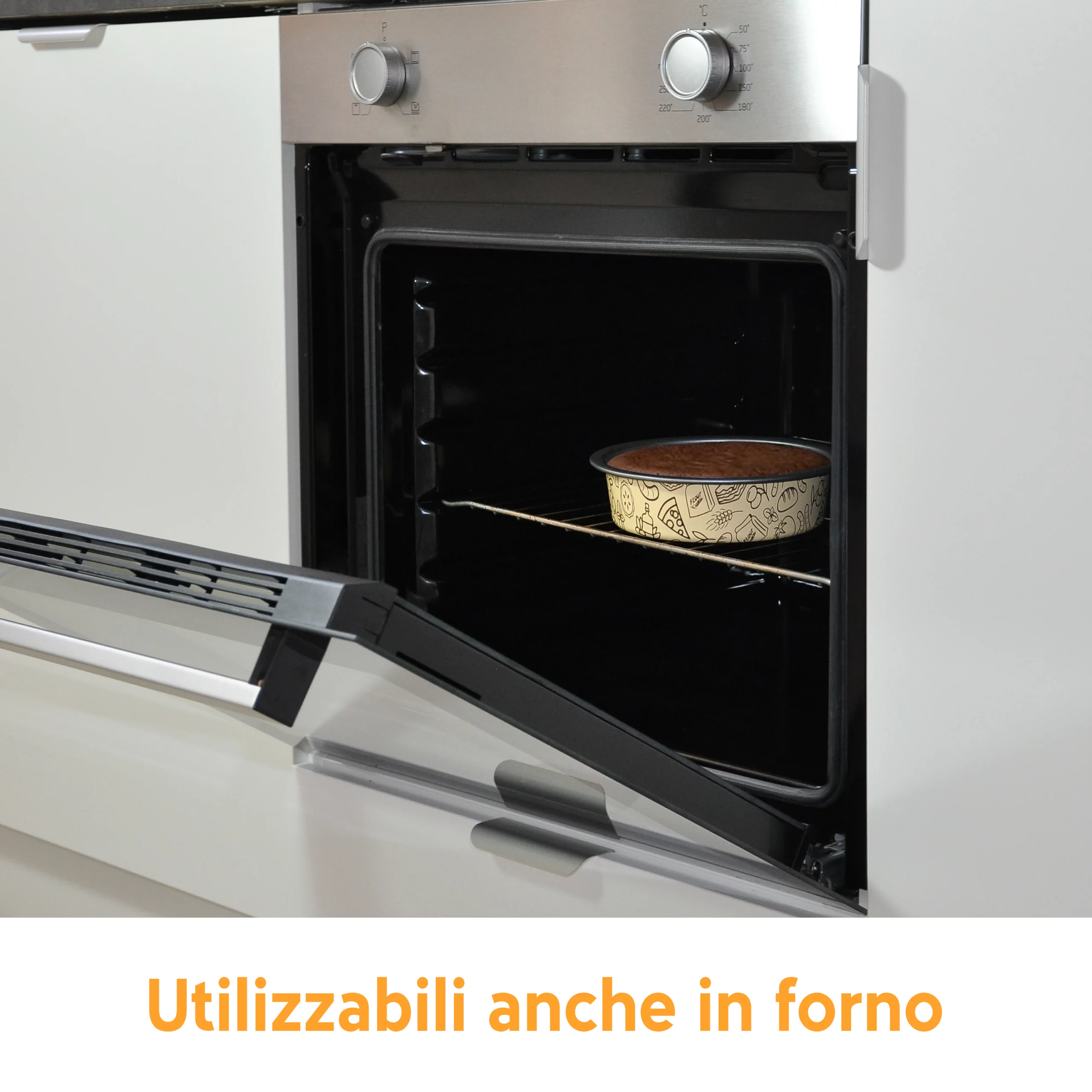 Accademia Mugnano AirFry Set 2 Teglie 18 cm Azzurra e Crema