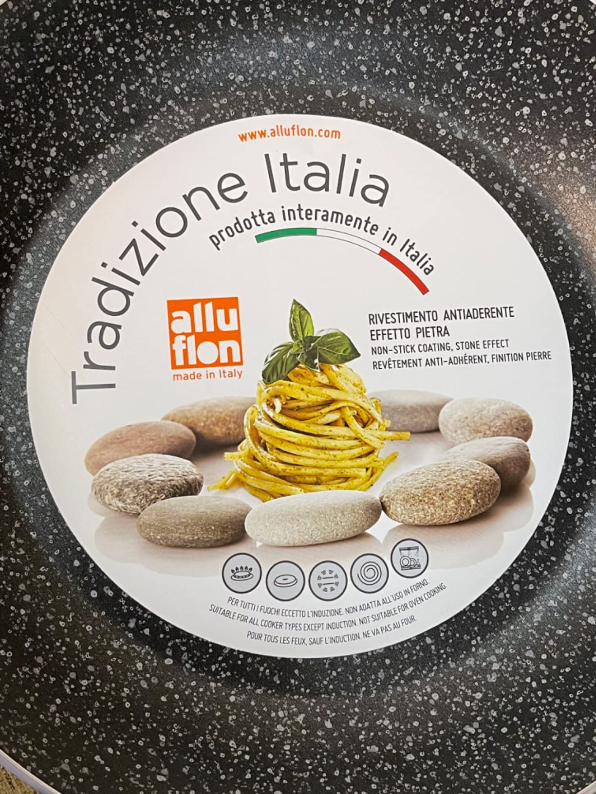 ALLUFLON Tradizione Italia Set Padelle 24-28 cm Antiaderenti Pietra