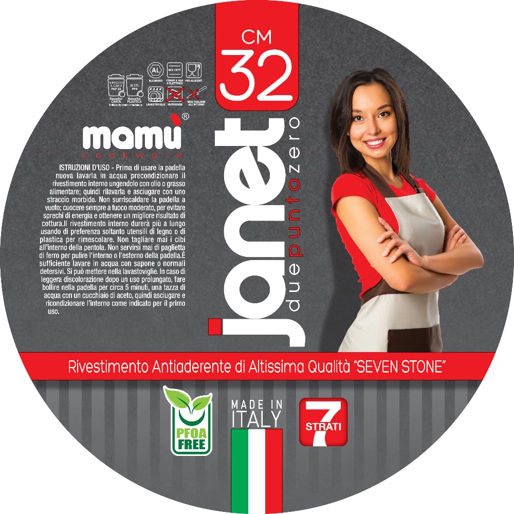 Mamù Janet 2.0 Casseruola 30 cm Manici Ferro Antiaderente