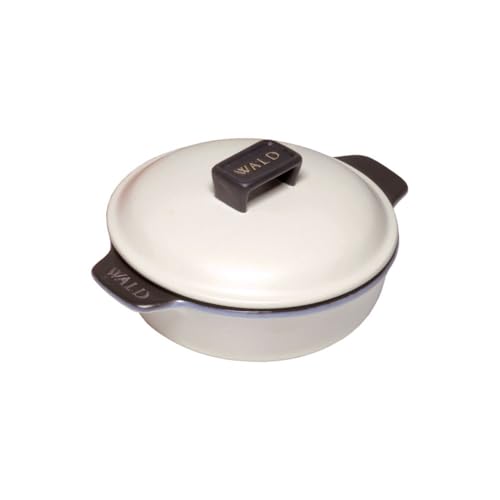 Wald Cottura tegame monoporzione ceramica bianco con coperchio