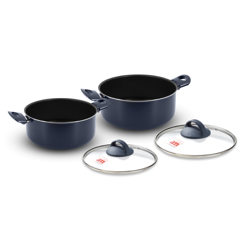 Accademia Mugnano Bella Blu Batteria Pentole 6 Pezzi Antiaderente