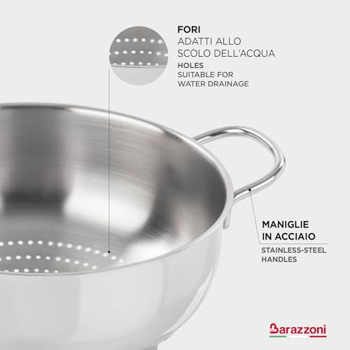 Barazzoni Speciali Scolapasta 22 cm acciaio inox 18/10 Italy
