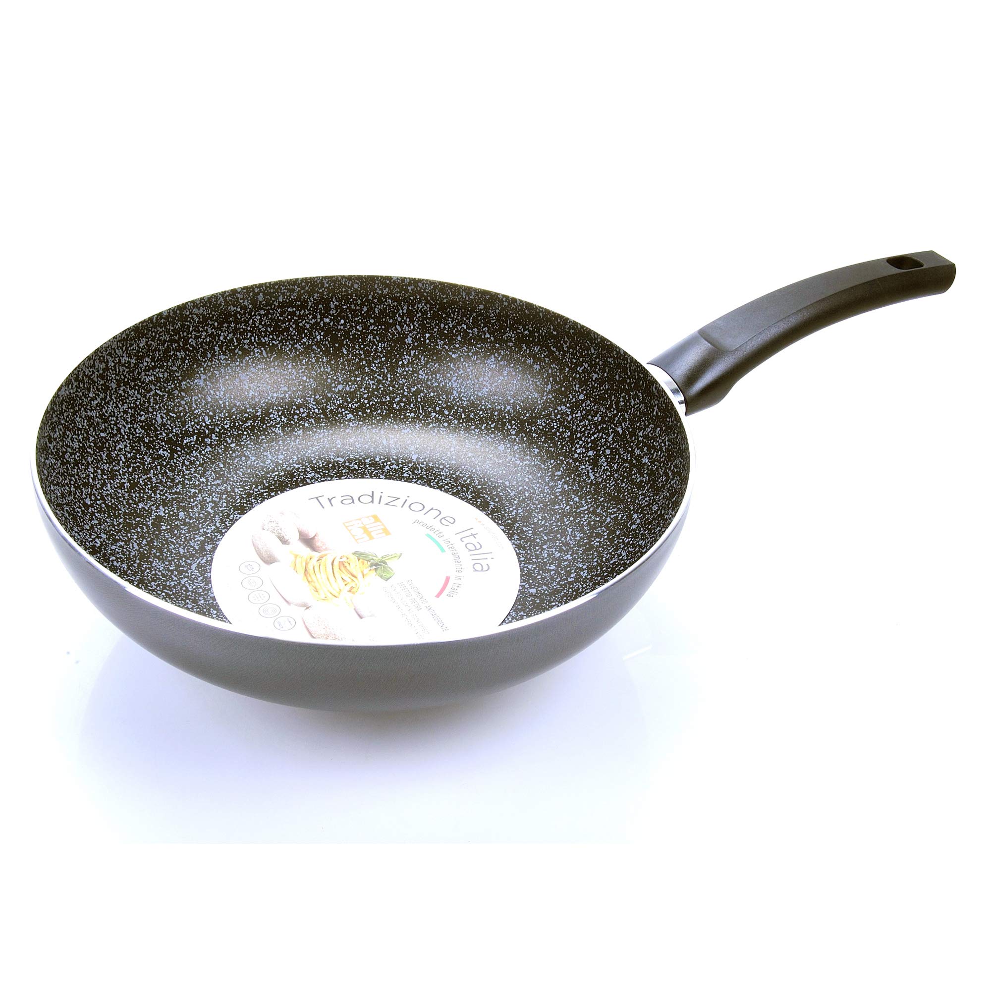 Alluflon Tradizione Italia Wok antiaderente 28 cm effetto pietra