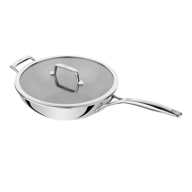 ZWILLING Peak Wok 30 cm Ceramica Ibrida con Coperchio Vetro