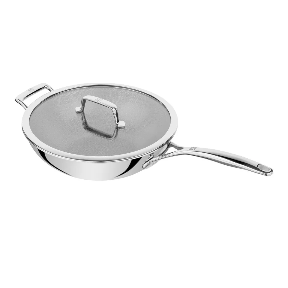 ZWILLING Peak Wok 30 cm Ceramica Ibrida con Coperchio Vetro