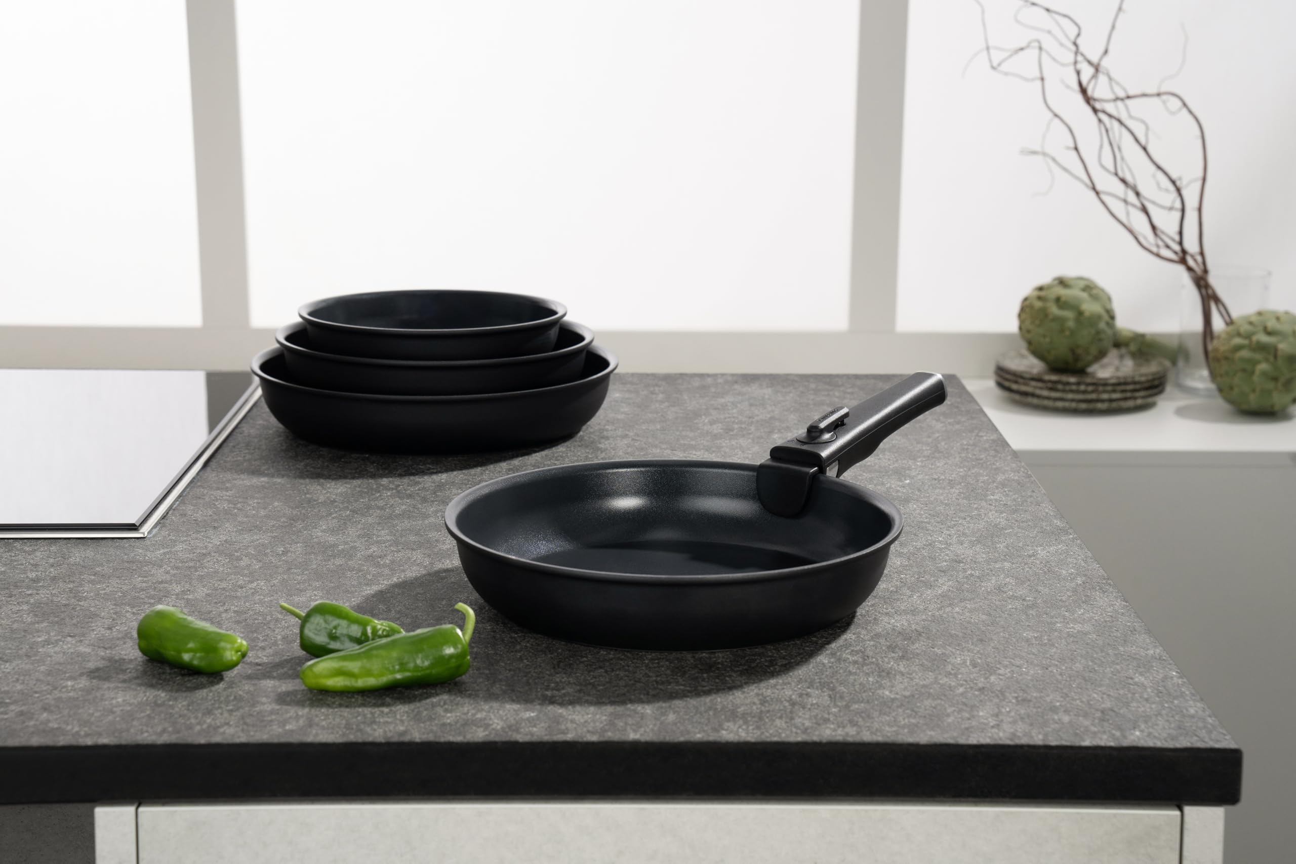 Zwilling Unlock Set 4 Padelle 20-28 cm Ceramica Nero