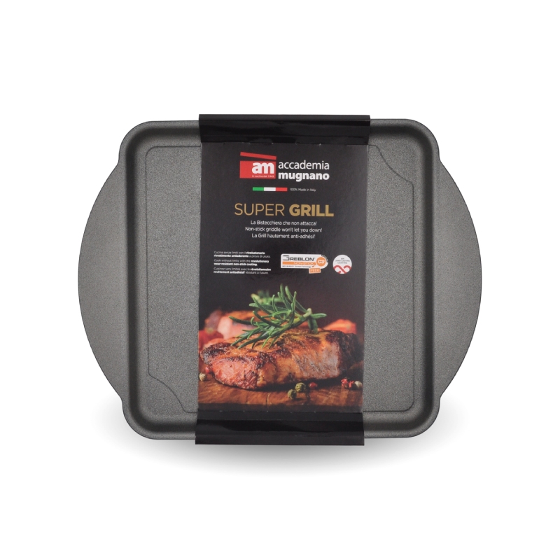 Accademia Mugnano Supergrill Piastra quadra 27x27 cm induzione