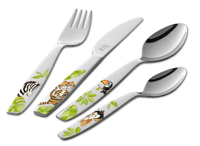 Zwilling Jungle set posate bambini 4 pezzi acciaio inox