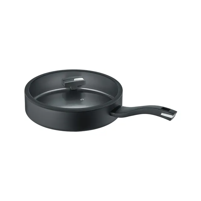 Berndes Alu Recycled casseruola 24 cm coperchio vetro nera