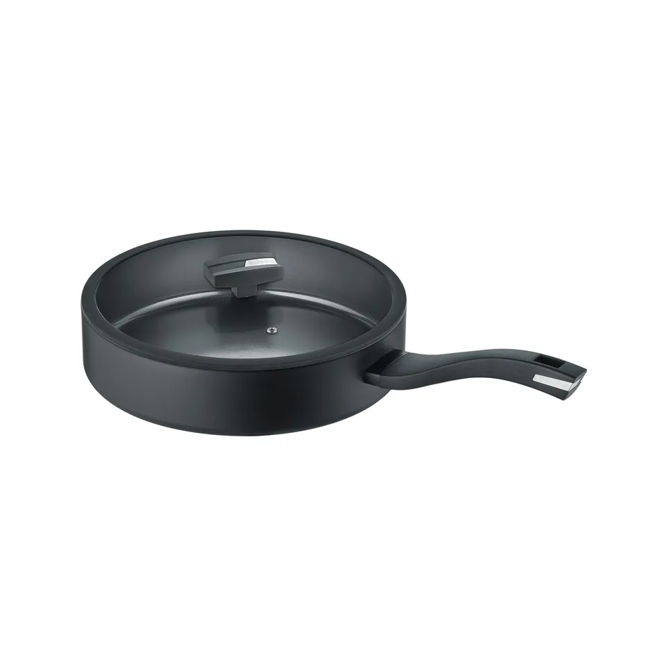 Berndes Alu Recycled casseruola 24 cm coperchio vetro nera