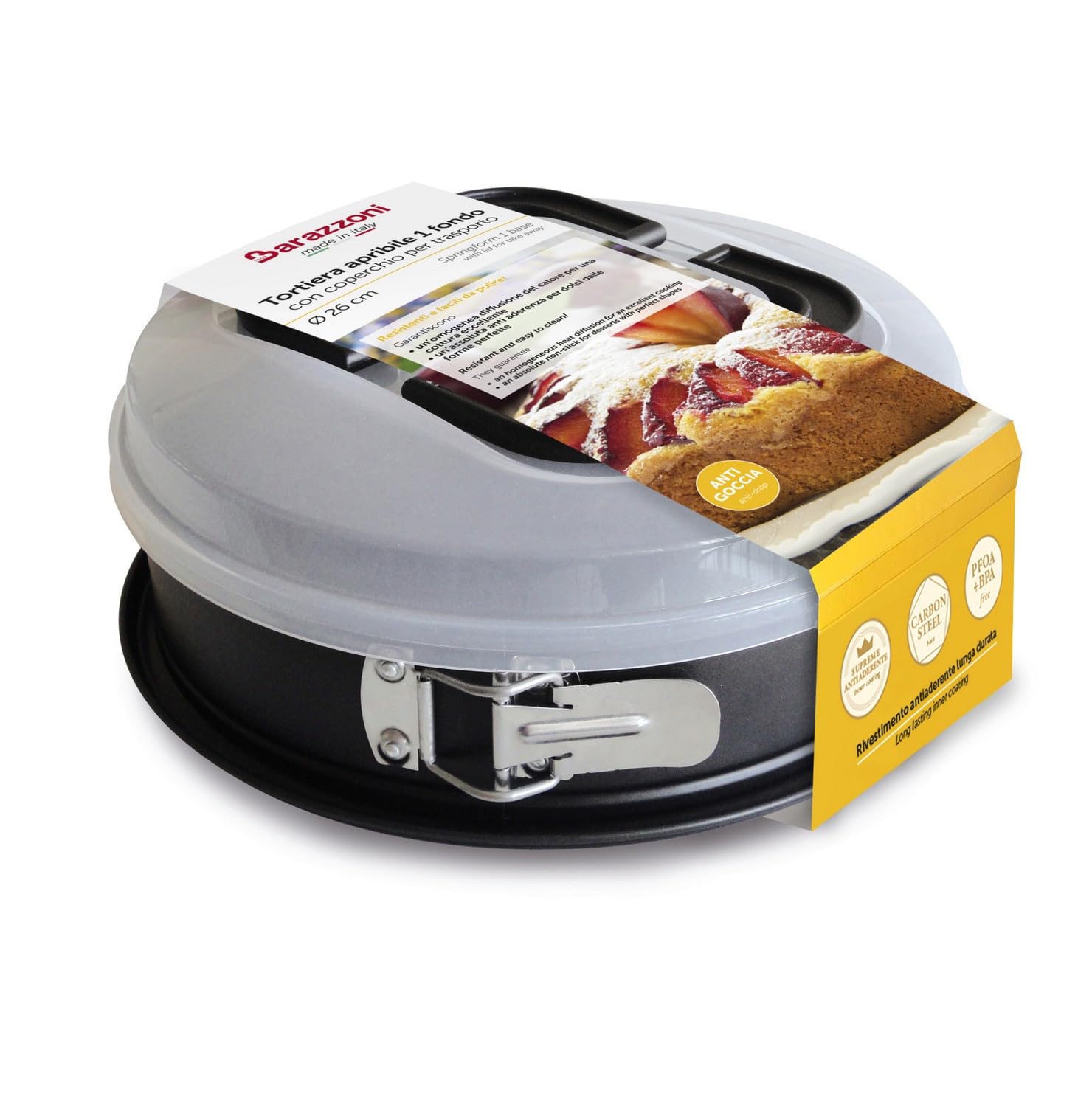 Barazzoni Linea Forno tortiera apribile 26 cm con coperchio