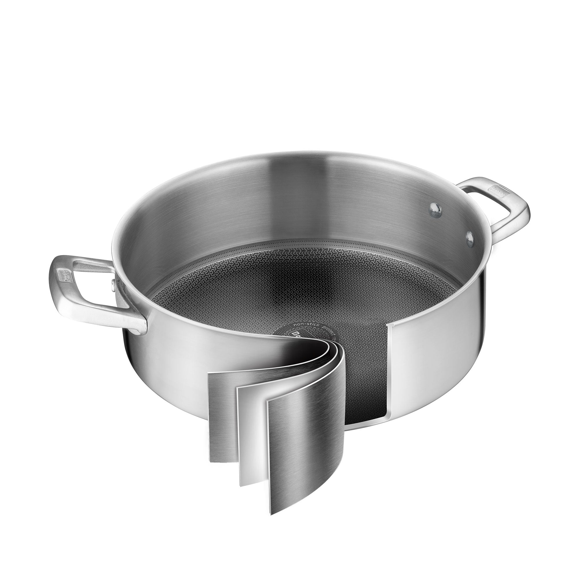 Berndes Tricion Resist padella 28 cm coperchio vetro quarzo