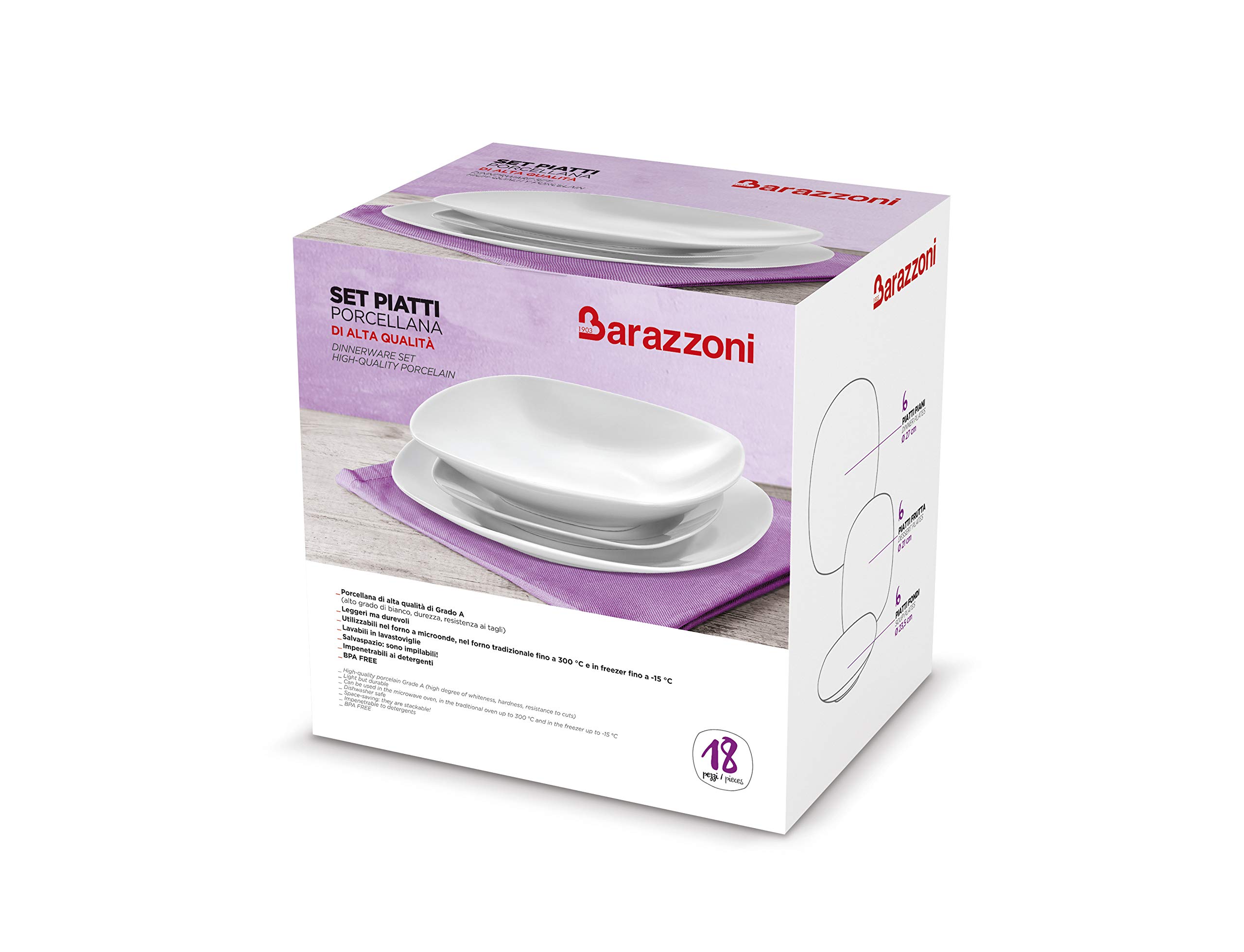 Barazzoni Batuffolo set piatti 18 pezzi porcellana
