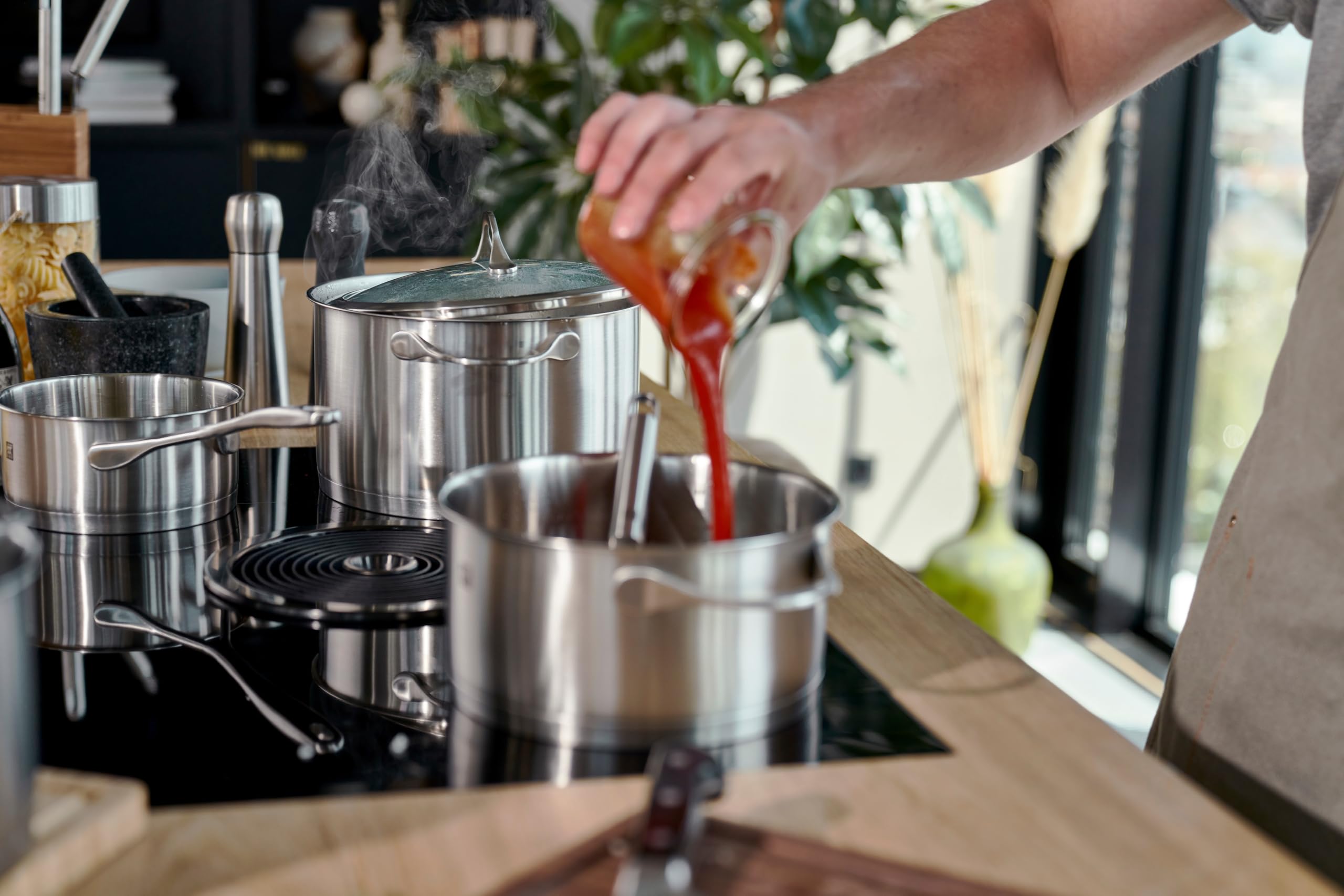 ZWILLING Essence Batteria pentole 5 pezzi inox induzione vetro