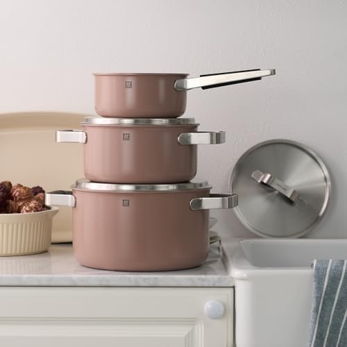 Zwilling Pure set pentole 6 pezzi acciaio inox rosa