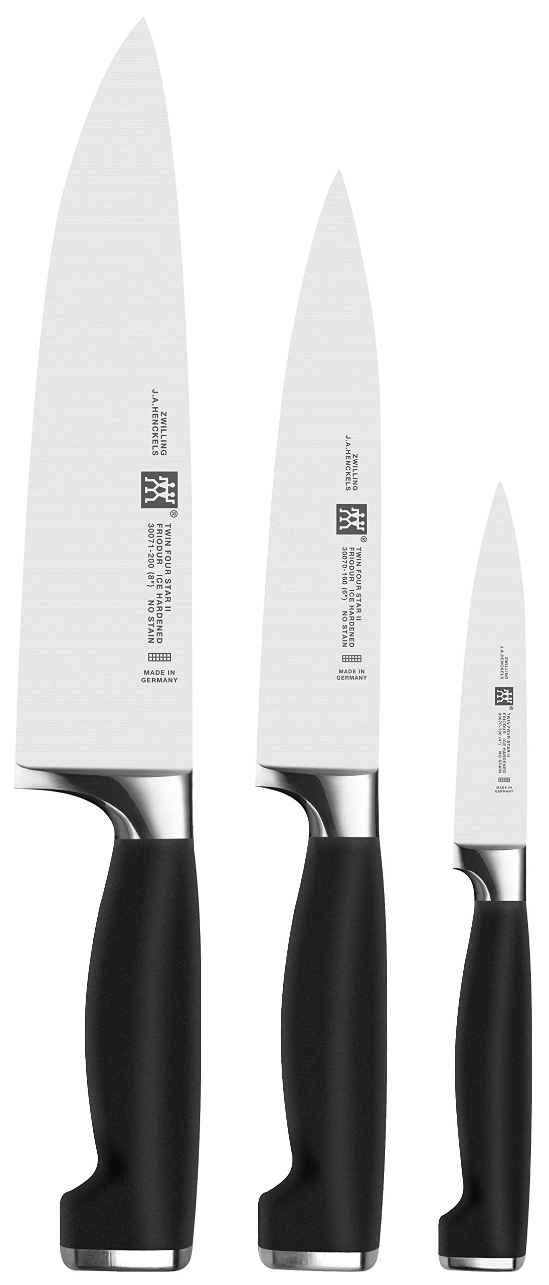 Zwilling Vier Sterne set 3 coltelli cucina acciaio inox