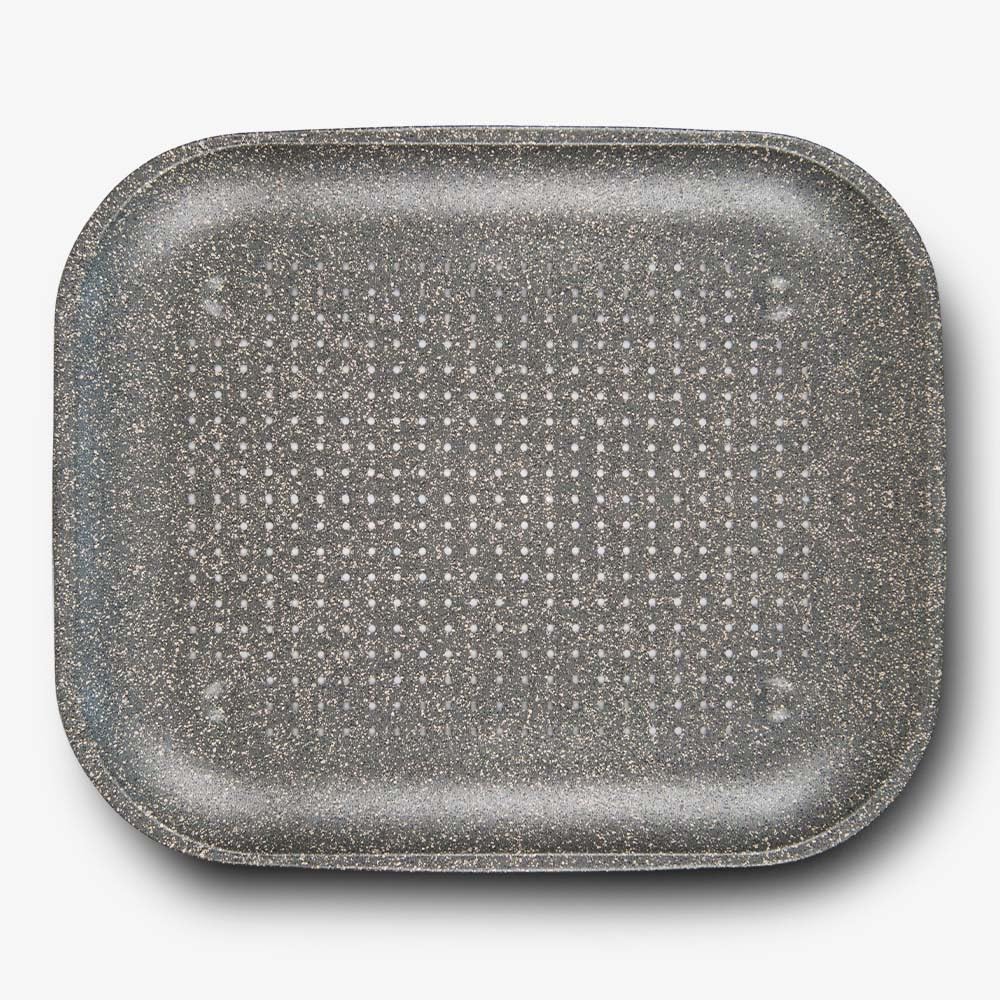 Mamù Happy Stone Teglia Rettangolare Forata 39x42 alluminio