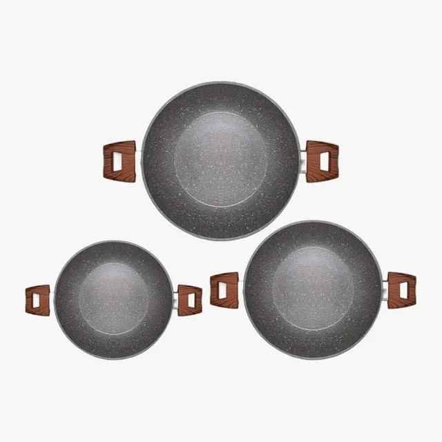 Mamù Fast Induction set 3 wok antiaderenti 24/28/32 cm induzione