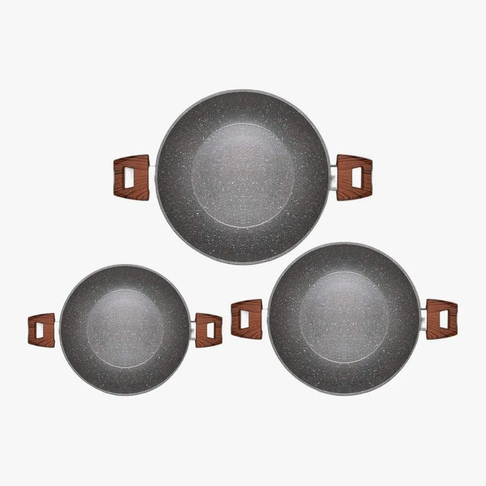 Mamù Fast Induction set 3 wok antiaderenti 24/28/32 cm induzione