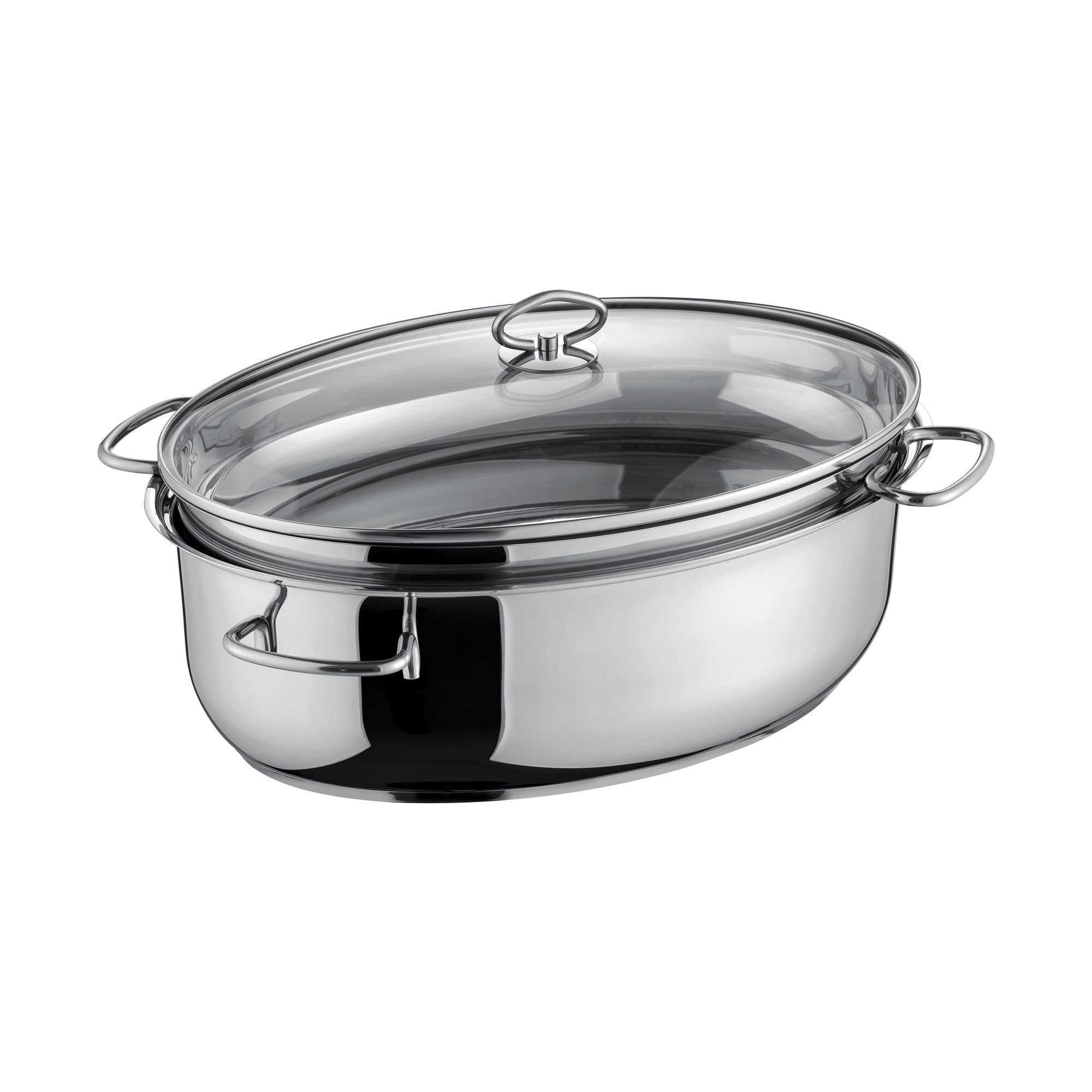 Berndes Bräter Rostiera Ovale Acciaio 38 cm con Coperchio