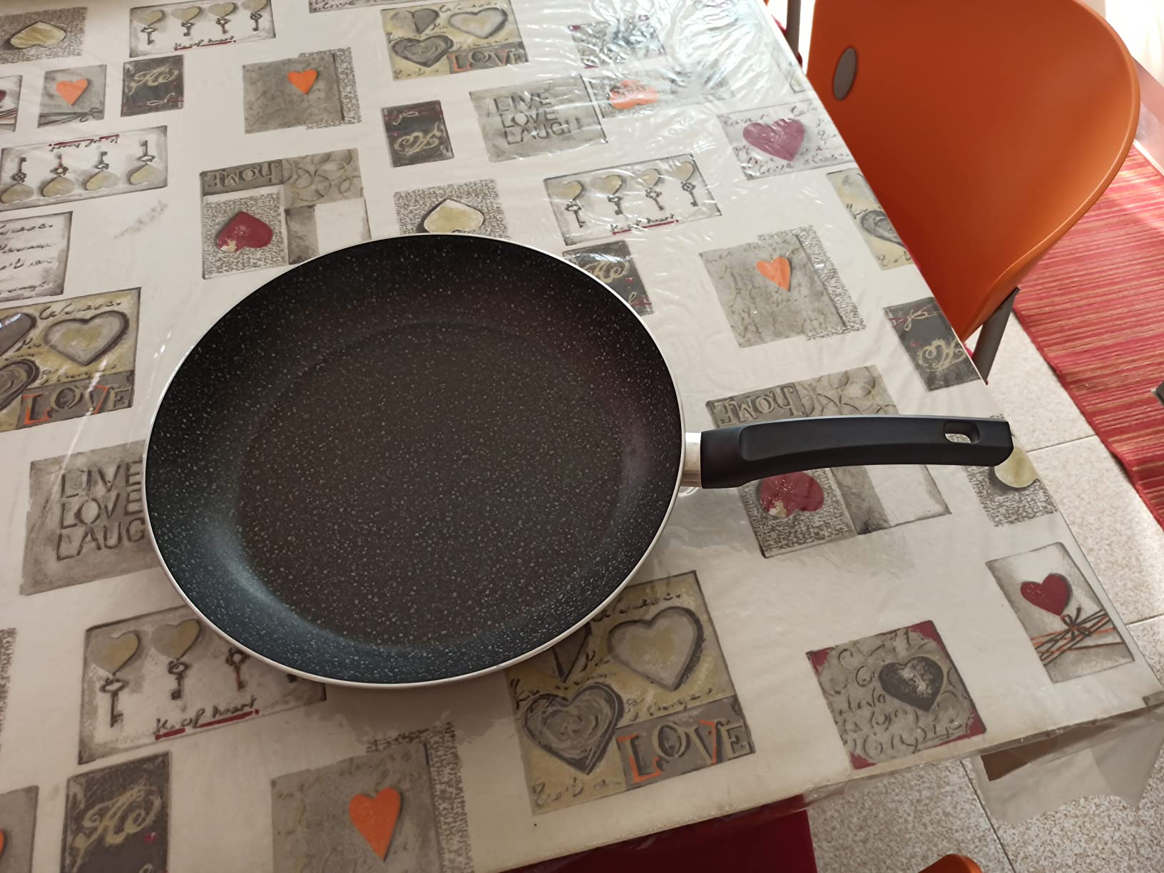 Alluflon Tradizione Italia Padella 32 cm Nero Effetto Pietra