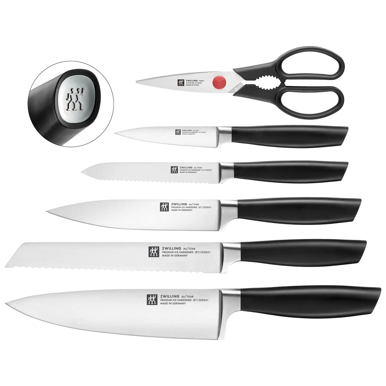ZWILLING All Star set 7 pz con ceppo bianco autoaffilante
