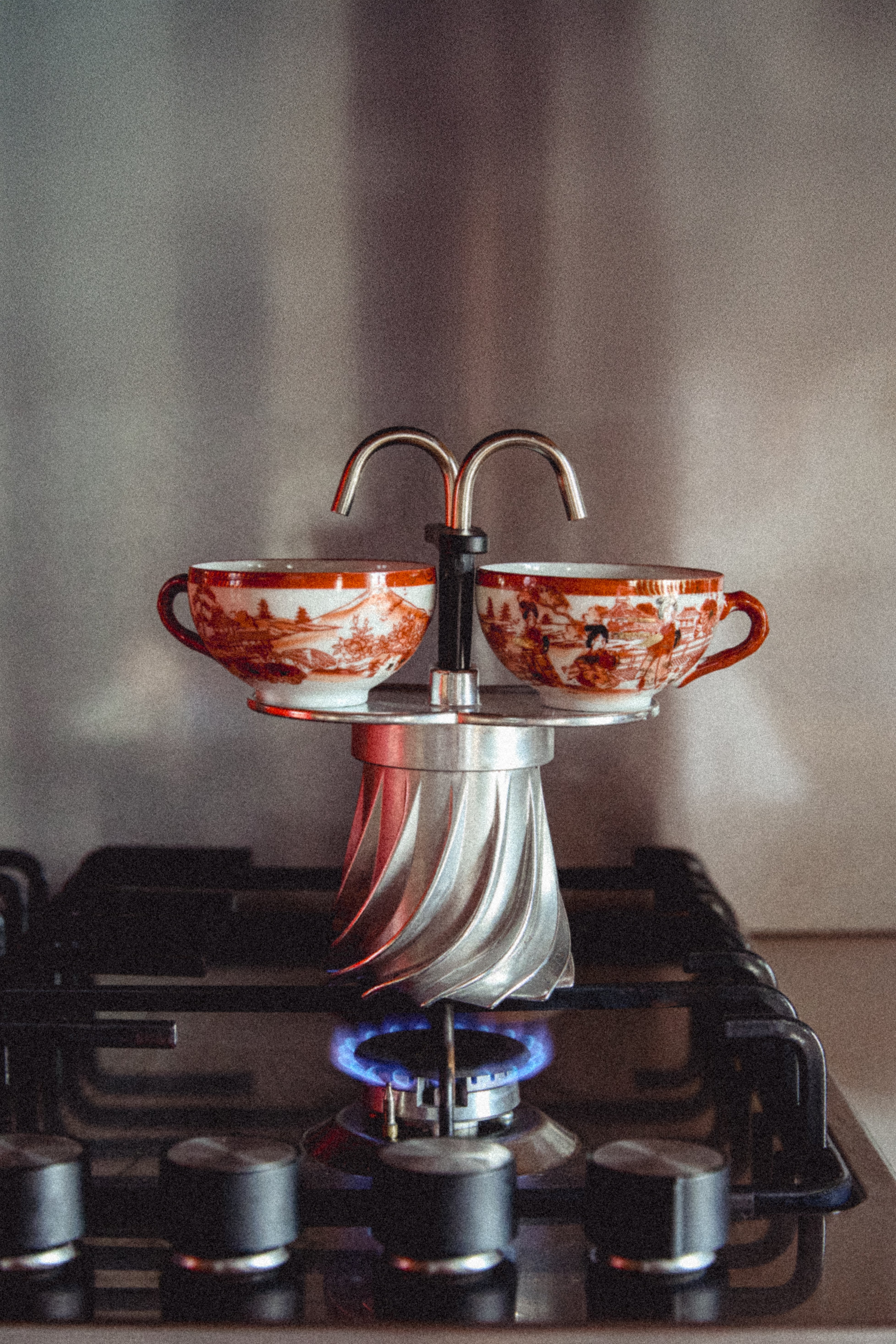 Turbo Moka Duetto moka 2 tazze doppio beccuccio alluminio