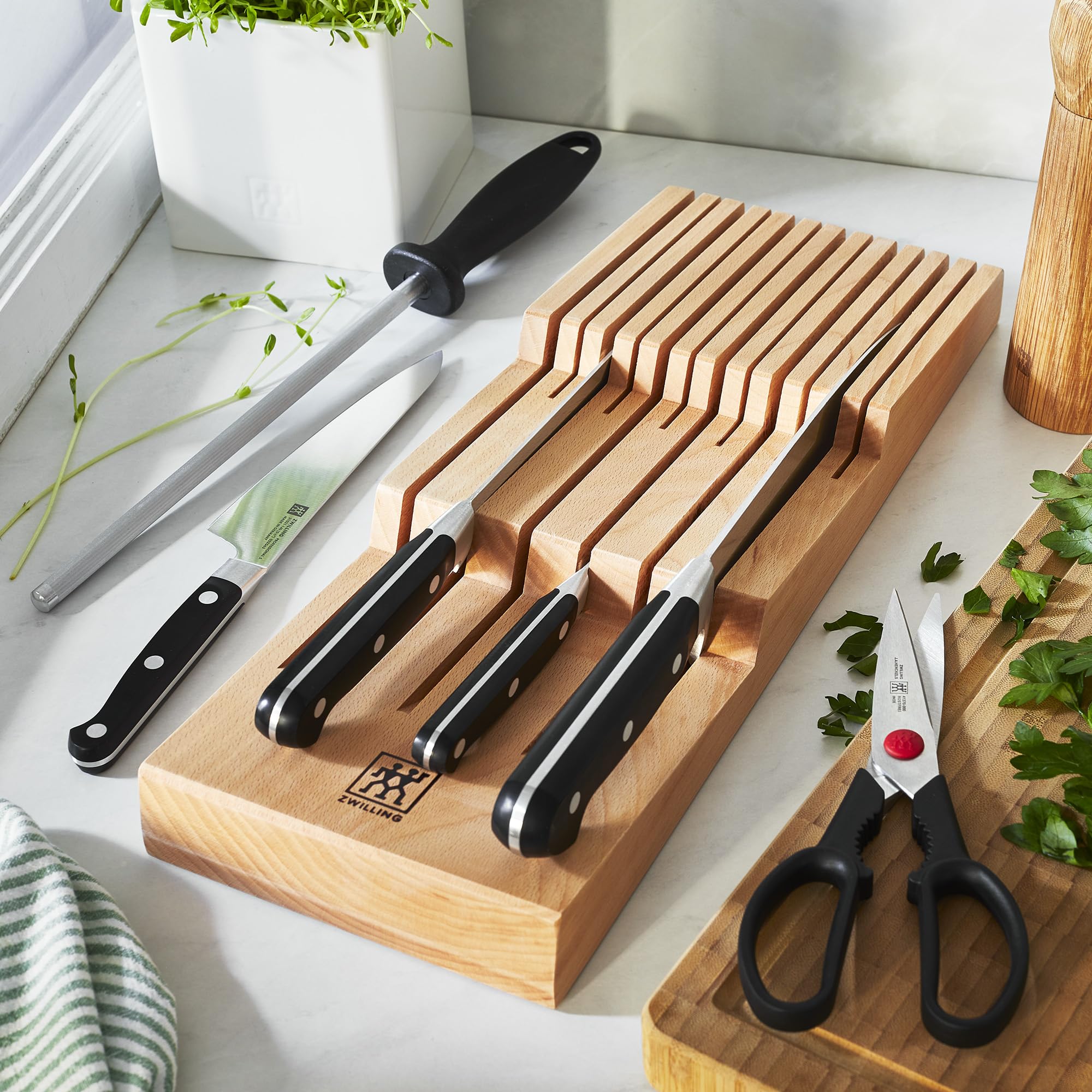 Zwilling inserto portacoltelli cassetto 12 coltelli legno