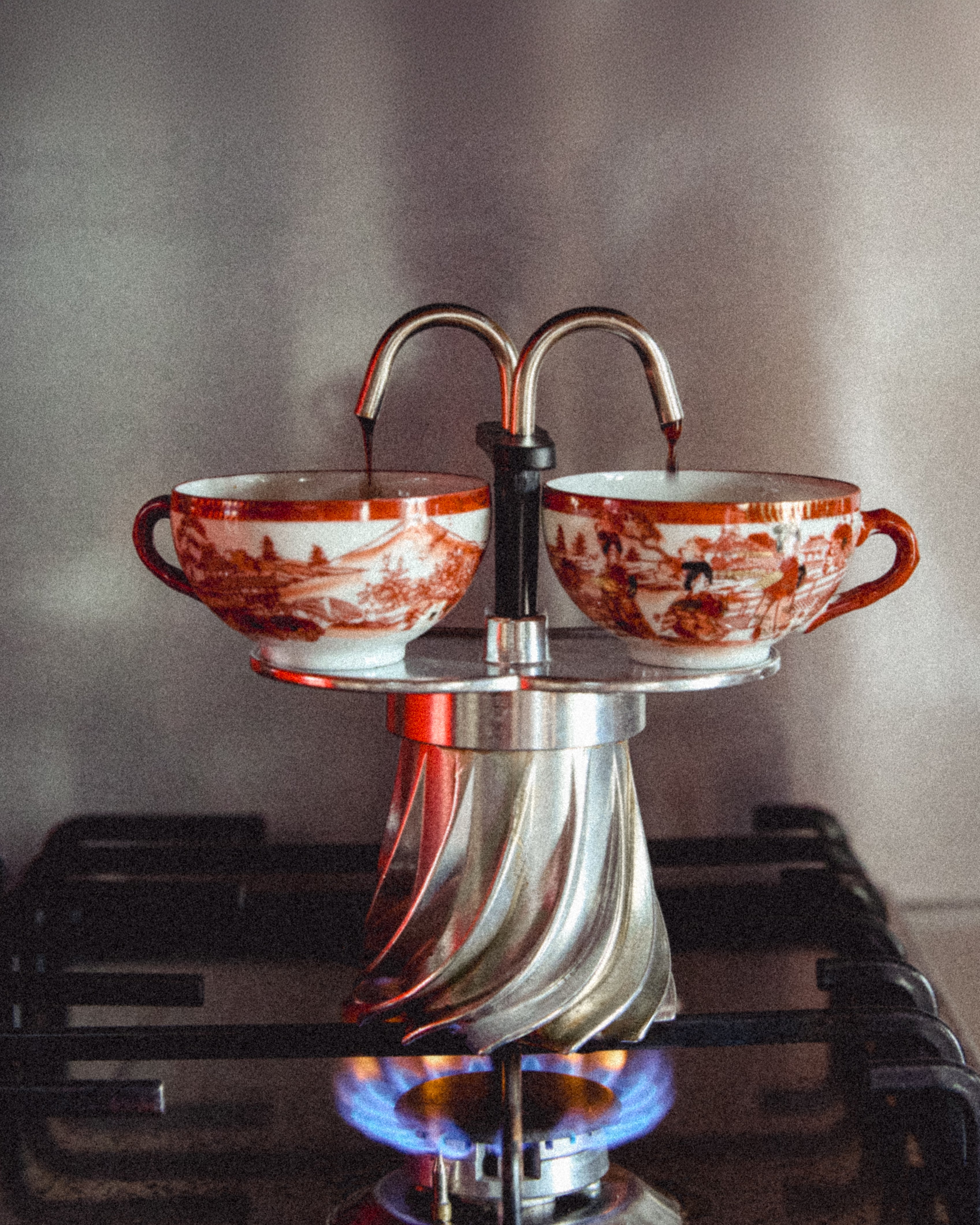 Turbo Moka Duetto moka 2 tazze doppio beccuccio alluminio