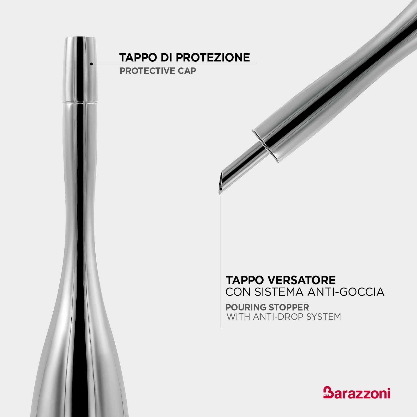 Barazzoni Olly oliera acciaio inox 450 ml beccuccio