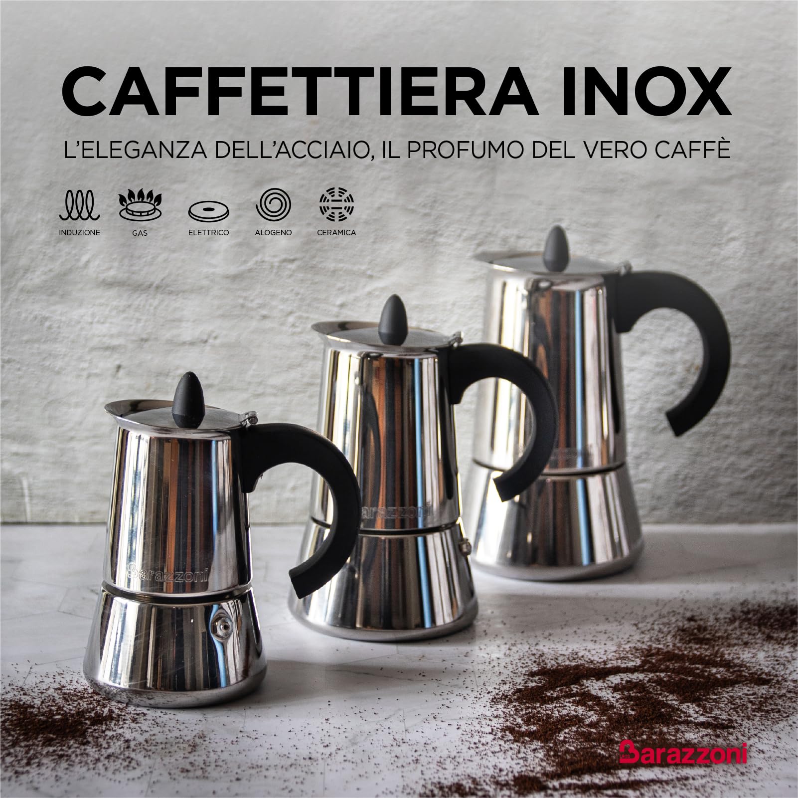 Barazzoni La Caffettiera moka inox 2 tazze induzione