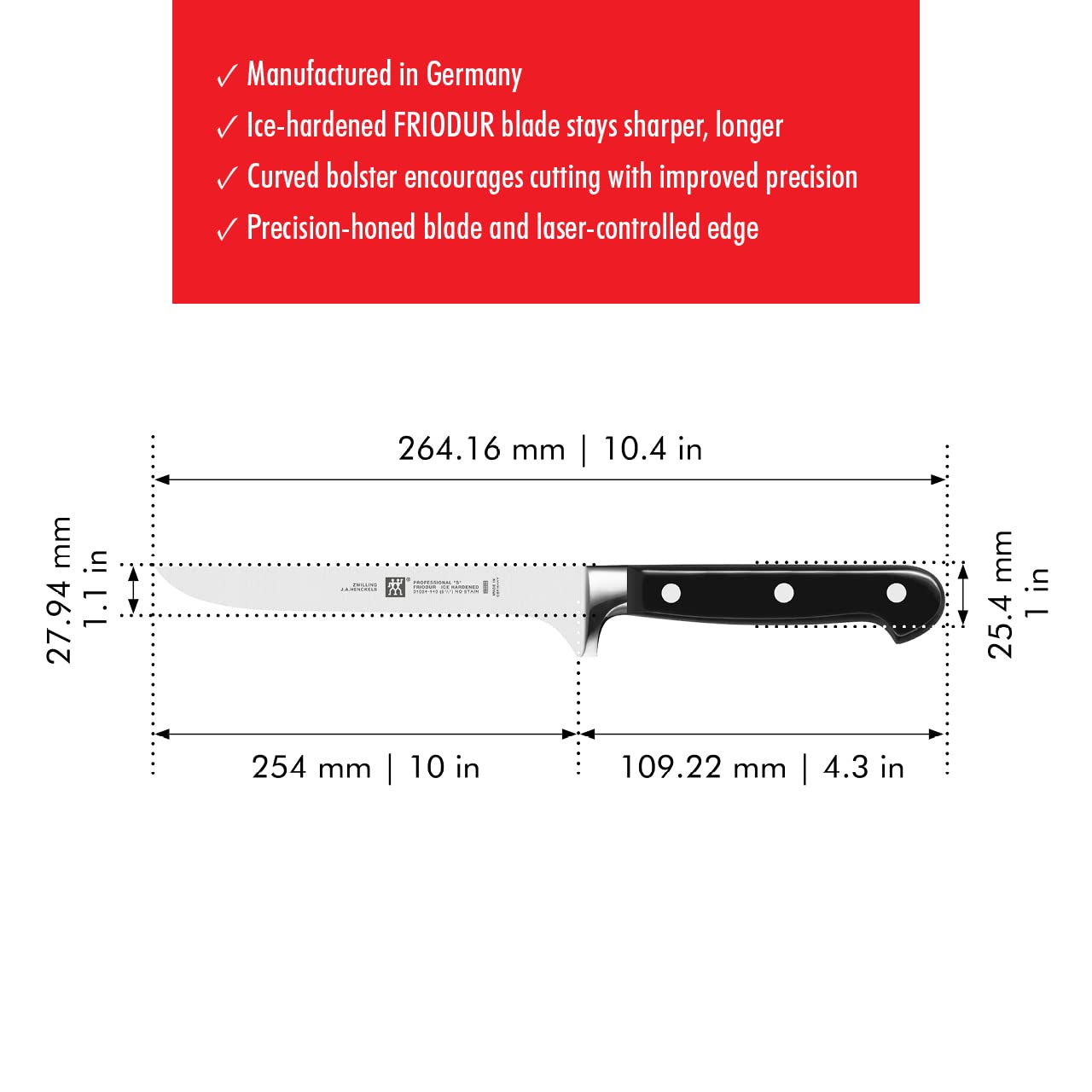 ZWILLING Professional S Coltello disossare 14 cm acciaio forgiato