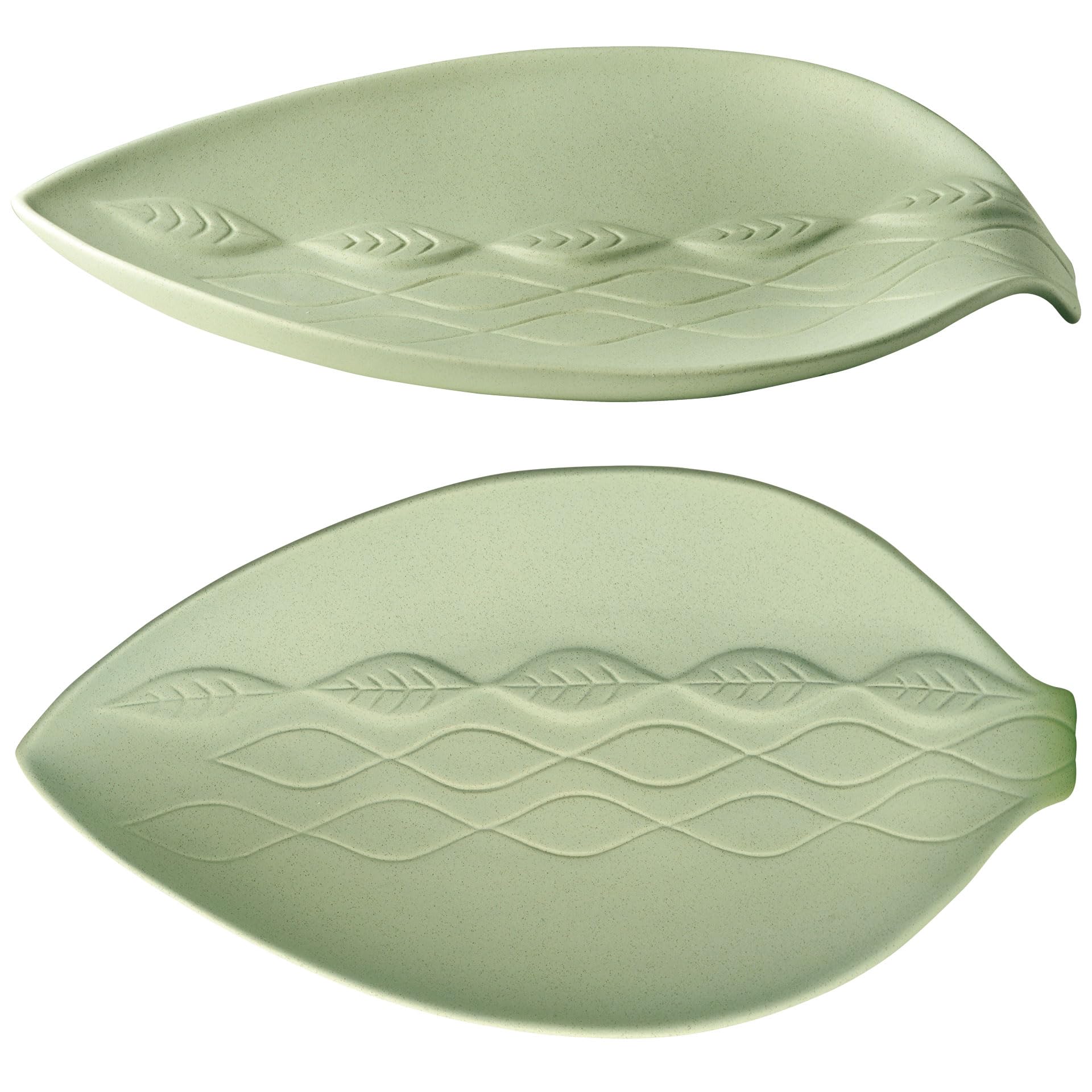 Wald Domus foglia svuotatasche ceramica 33 cm verde oliva