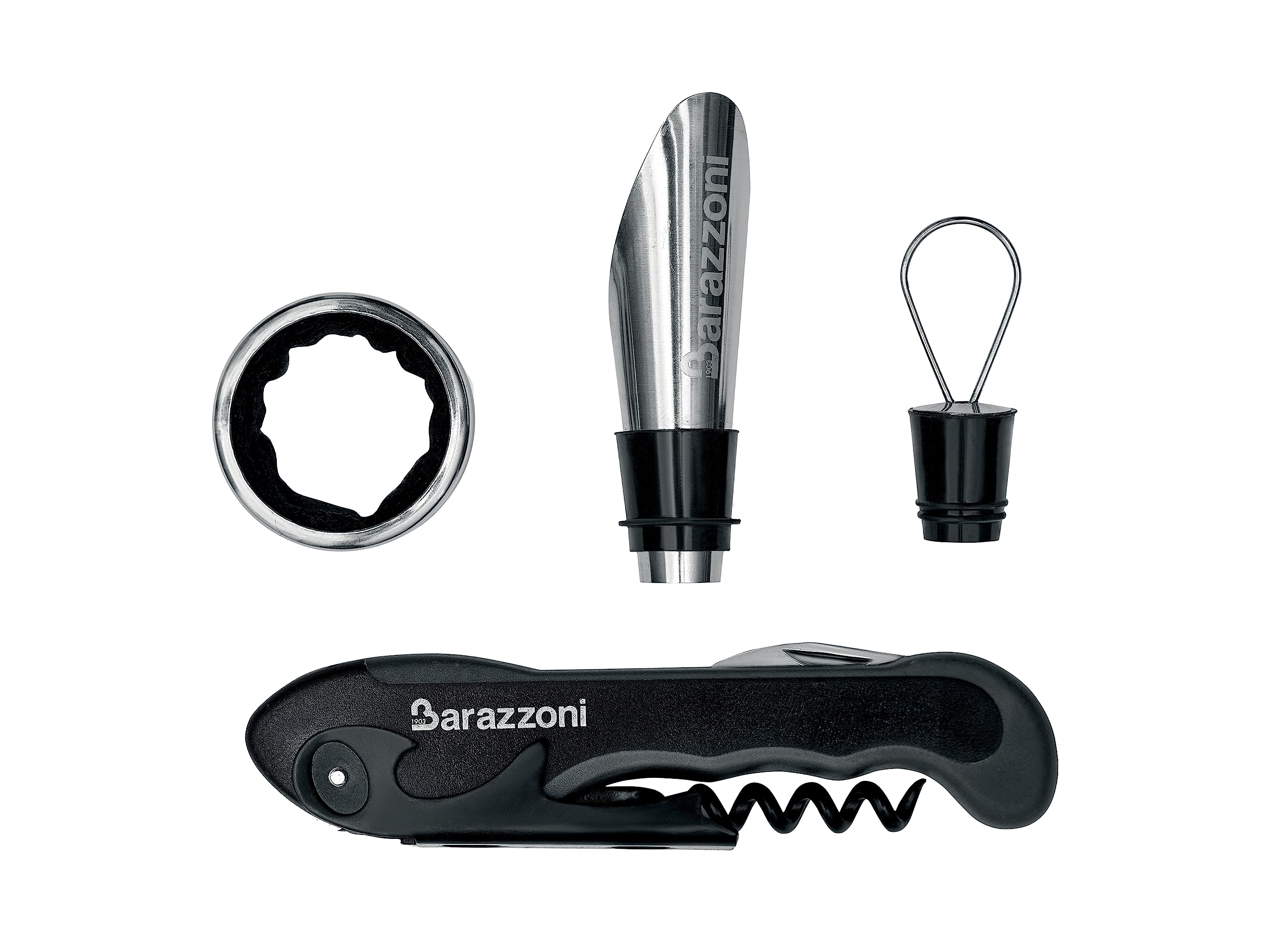 Barazzoni Accessori set vino Basic 2 pezzi cavatappi salvagoccia
