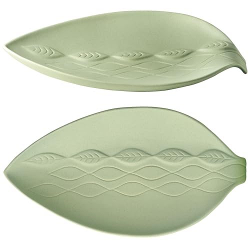 Wald Domus foglia svuotatasche ceramica 33 cm verde oliva