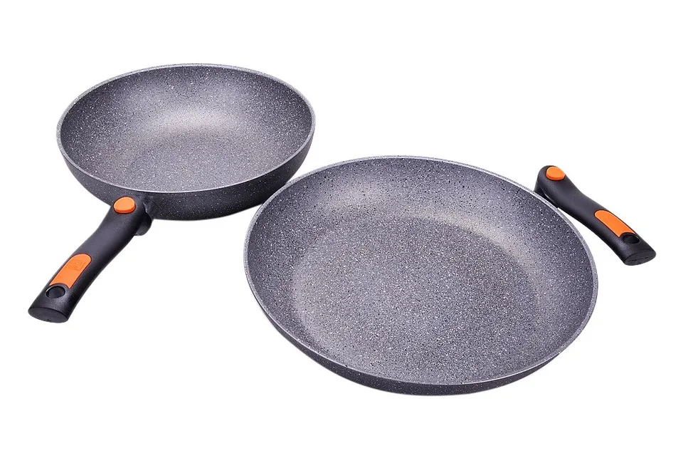 Alluflon Pratica Stone Set Padella 32 Wok 28 cm 2 Pezzi