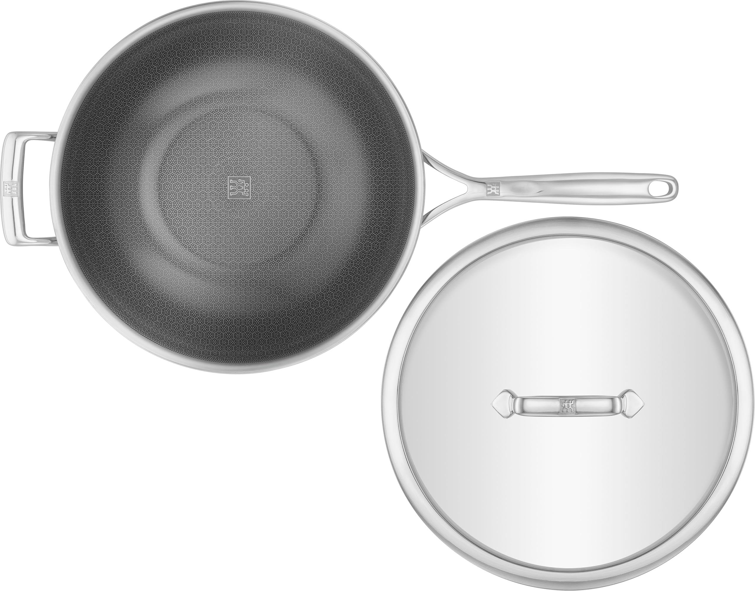 ZWILLING Peak Wok 30 cm Ceramica Ibrida con Coperchio Vetro