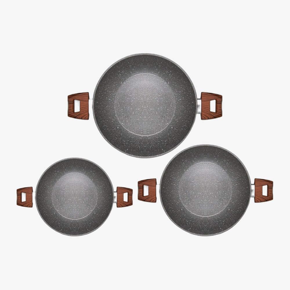 Mamù Fast Induction set 3 wok antiaderenti 24/28/32 cm induzione