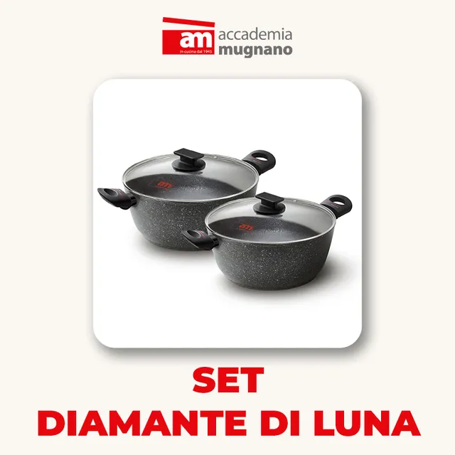 Accademia Mugnano Diamante di Luna bis casseruole 20+24cm vetro