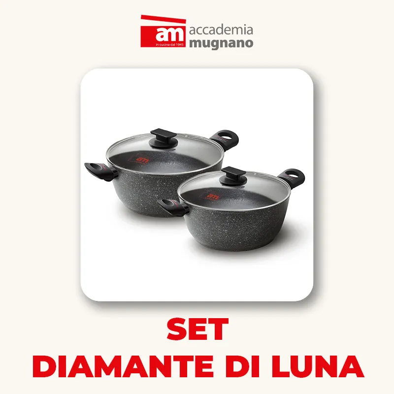 Accademia Mugnano Diamante di Luna bis casseruole 20+24cm vetro