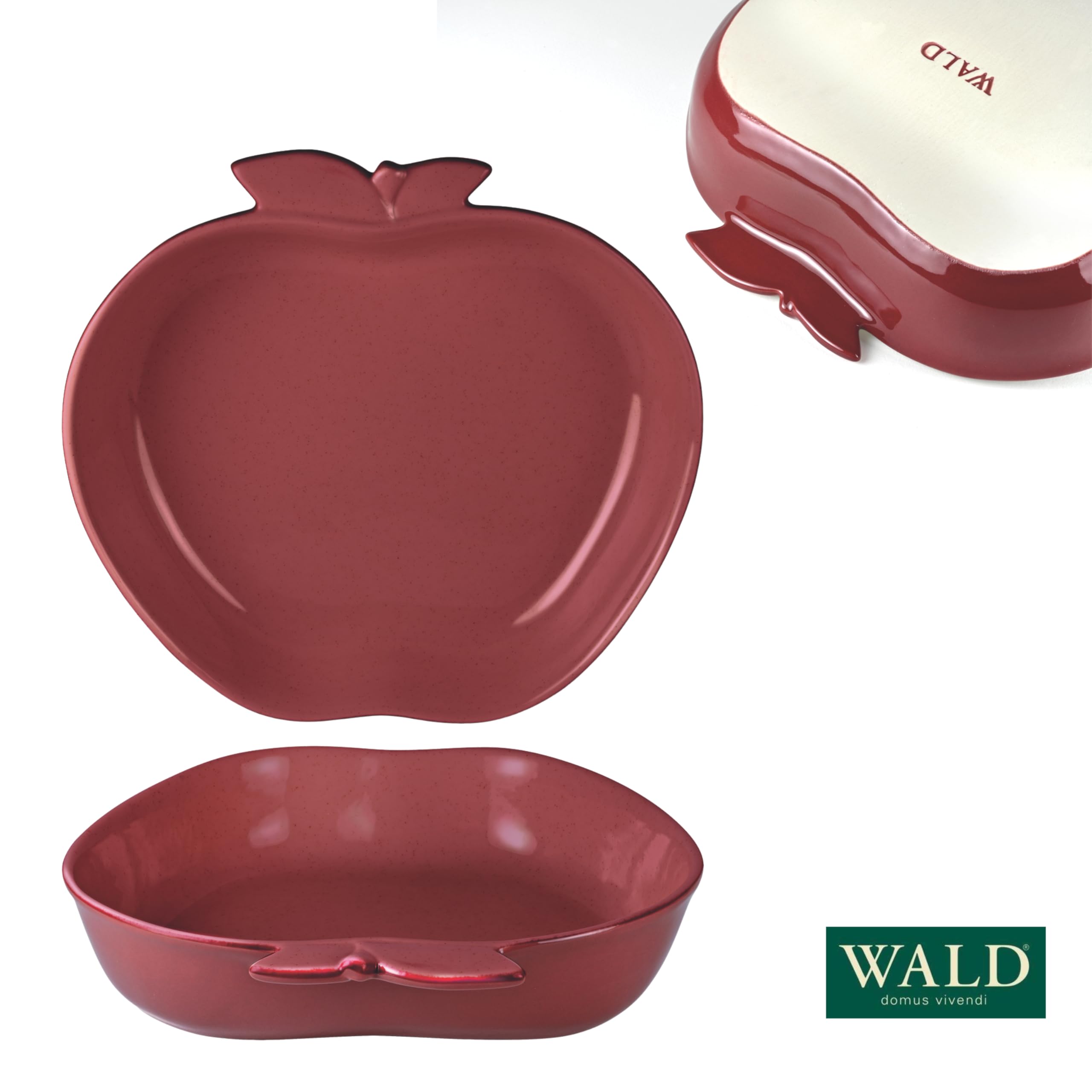Wald Cottura Terrina Mela Ceramica Rossa Forno e Microonde