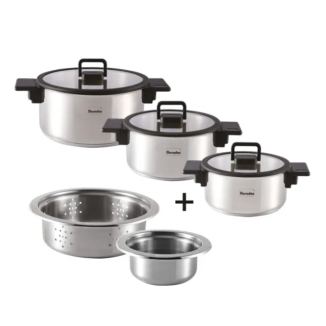Berndes b.miracle set pentole acciaio 5 pezzi impilabile