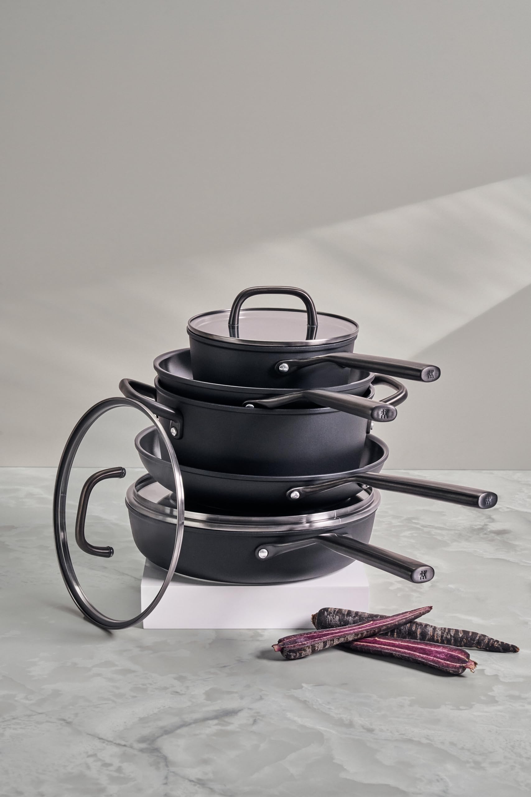 ZWILLING Milano Padella 28 cm con Coperchio Vetro Nera